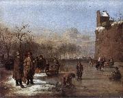 VELDE, Adriaen van de Amusement on the Ice r oil painting artist